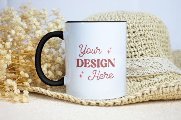 Download Coffee Mug Mockup, Black Inner &amp; Handle - Mug mockup Collection
