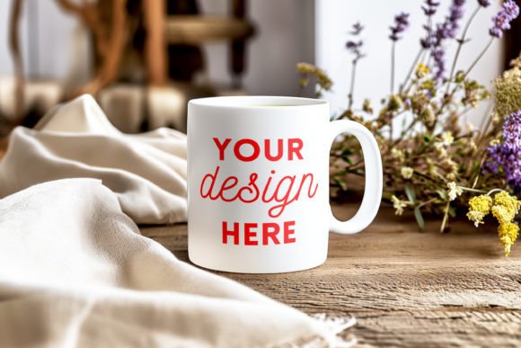 Download White Ceramic Mug Mockup Cozy Home Style - Mug mockup Collection